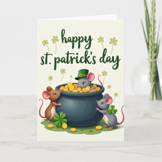 Carte de la Saint-Patrick pour Souris Chanceux (Devant)