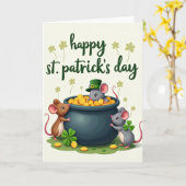 Carte de la Saint-Patrick pour Souris Chanceux (Fleur jaune)