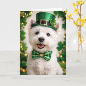 Carte de la Saint-Patrick pour West Highland White (Fleur jaune)