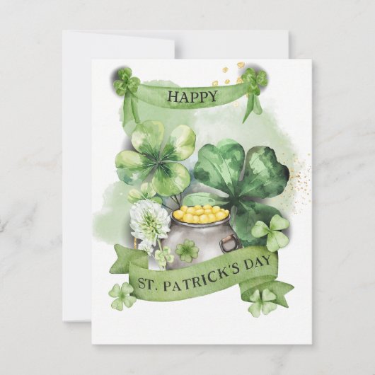 Carte de la Saint-Patrick Shamrock Chanceux (Devant)