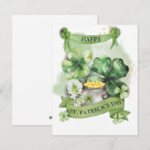 Carte de la Saint-Patrick Shamrock Chanceux (Devant / Derrière)