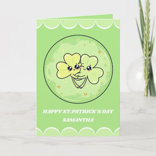 Carte de la Saint-Patrick Shamrock Snuggles (Devant)
