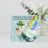 Carte de la Saint-Patrick Sirène et Pot d'Or (Debout devant)