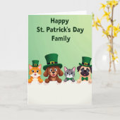 Carte de la Saint-Patrick Striped Friends (Fleur jaune)