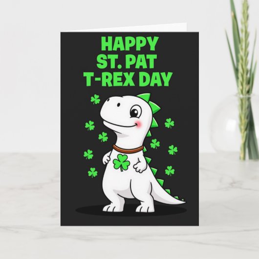 Carte de la Saint-Patrick T Rex Joyeuse (Devant)