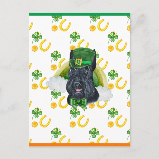 Carte de la Saint-Patrick Terrier Écossais (Devant)