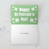 Carte de la Saint-Patrick verte avec trèfles chanc (Intérieur)