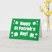 Carte de la Saint-Patrick verte avec trèfles chanc (Fleur jaune)