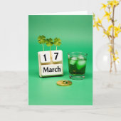Carte de la Saint-Patrick verte du 17 mars (Fleur jaune)
