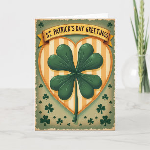 Carte de la Saint-Patrick Vintage Chanceuse