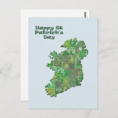 Carte de la Saint Patrick's Day Irlande en timbres (Devant / Derrière)