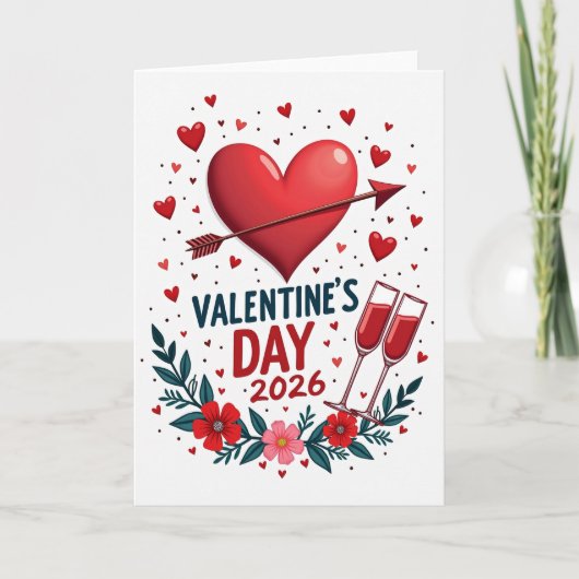 Carte de la Saint-Valentin 2026 à points minimalis (Devant)