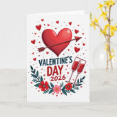 Carte de la Saint-Valentin 2026 à points minimalis (Fleur jaune)