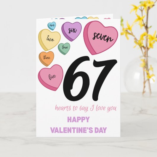 Carte de la Saint-Valentin 67 cœurs (Fleur jaune)