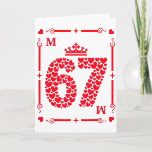 Carte de la Saint-Valentin 67 remplie de cœurs Six