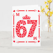 Carte de la Saint-Valentin 67 remplie de cœurs Six (Fleur jaune)