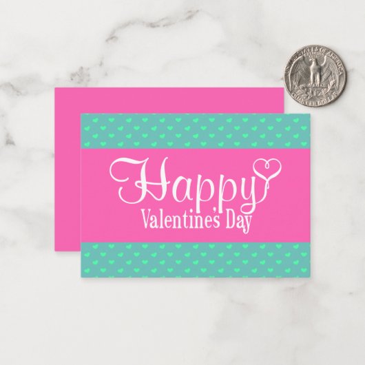 Carte de la Saint-Valentin à billet plat (rose) (Devant/Arrière en situation)