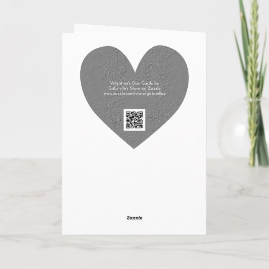 Carte de la Saint-Valentin à cœur et fleurs rétro (Dos)