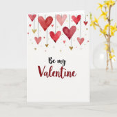 Carte de la Saint-Valentin à cœurs aquarelle (Fleur jaune)