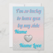 Carte de la Saint-Valentin à coeurs argentés en 3D (Devant)