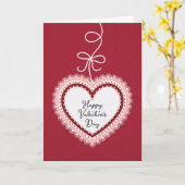 Carte de la Saint-Valentin à dentelle en forme de  (Fleur jaune)