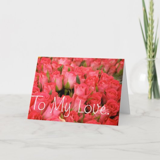 carte de la Saint-Valentin à fleurs de rose (Devant)