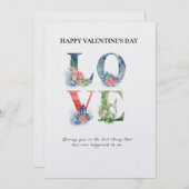 Carte de la Saint-Valentin à fleurs printanières e (Devant / Derrière)