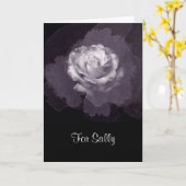 Carte de la Saint-Valentin à la rose grise foncée (Fleur jaune)