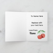 Carte de la Saint-Valentin à l'aquarelle Cerise Mi (Intérieur)