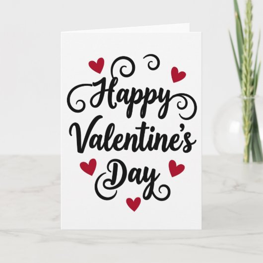 Carte de la Saint-Valentin à l'écriture douce roug (Devant)