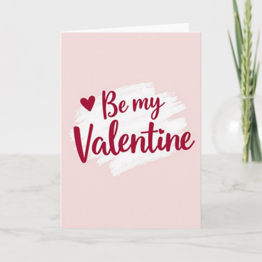 Carte de la Saint-Valentin à l'écriture rose (Devant)