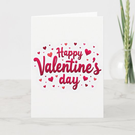 Carte de la Saint-Valentin à l'écriture rouge sucr (Devant)