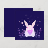 Carte de la Saint-Valentin à l'indigo foncé avec l (Devant / Derrière)