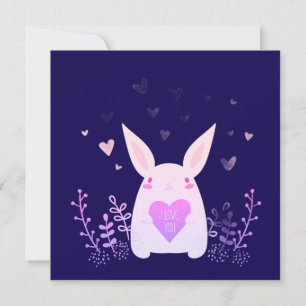 Carte de la Saint-Valentin à l'indigo foncé avec l