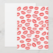 Carte de la Saint-Valentin à motif de baiser au ro (Devant / Derrière)