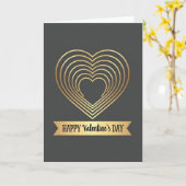 Carte de la Saint-Valentin à motif de cœur doré (Fleur jaune)