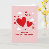 Carte de la Saint-Valentin à motif de cœurs rouges (Fleur jaune)