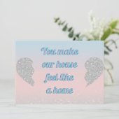 Carte de la Saint-Valentin à paillettes pastel ros (Debout devant)