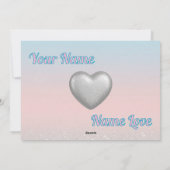 Carte de la Saint-Valentin à paillettes pastel ros (Dos)