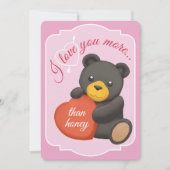 Carte de la Saint-Valentin à plat mignonne Ourse N (Devant)