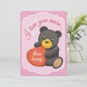 Carte de la Saint-Valentin à plat mignonne Ourse N (Debout devant)