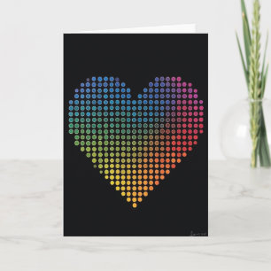 Carte de la Saint-Valentin à points arc-en-ciel