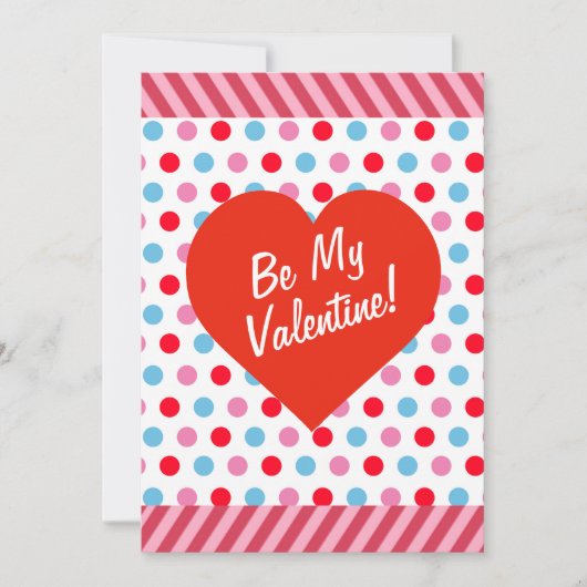 Carte de la Saint-Valentin à pois et à rayures (Devant)