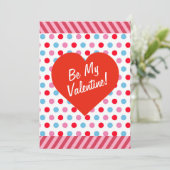 Carte de la Saint-Valentin à pois et à rayures (Debout devant)