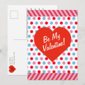 Carte de la Saint-Valentin à pois et à rayures (Devant / Derrière)