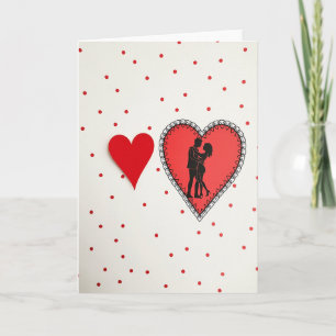 Carte de la Saint-Valentin à pois et amour