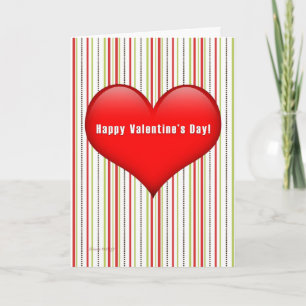Carte de la Saint-Valentin à rayures cardiaques