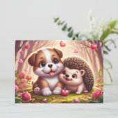 Carte de la Saint-Valentin adorable - Carte plate (Debout devant)
