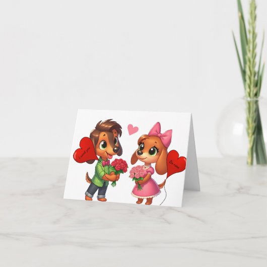 Carte de la Saint-Valentin Adorable Dachshund (Devant)