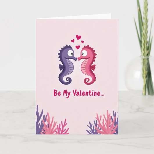 Carte de la Saint-Valentin Amour des Hippocampes (Devant)